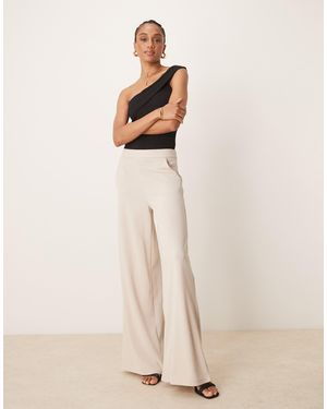 JDY Tall High Waisted Wide Leg Trouser - Natural