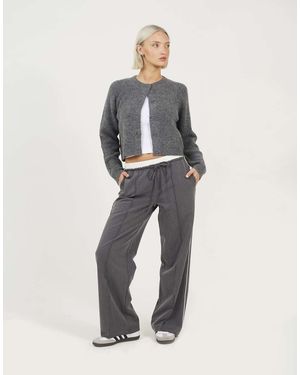 Brave Soul Contrast Waistband Tailored Trousers - Grey