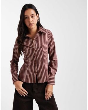 Miss Selfridge Poplin Fitted Shirt - Red