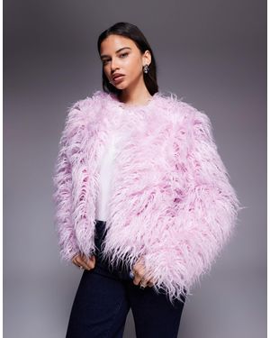 Kiwi & Co Esme Faux Mongolian Fur Jacket - Purple