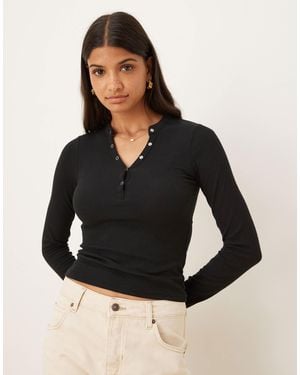 Cotton On Ryan Henley Long Sleeve - Black