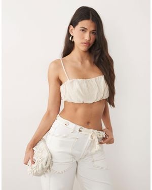 ASOS Linen Bubble Bralette - White