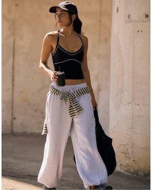 Stradivarius Top A Fascette Con Coppe A Contrasto - Neutro