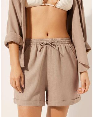 Calzedonia Linen And Viscose Shorts - Natural