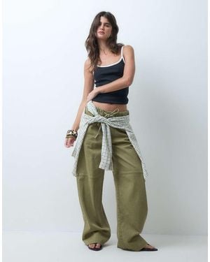 ASOS Heavy Weight Pull On Trouser With Pockets - Green