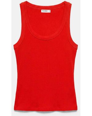Pull&Bear Basic Tank Top - Red
