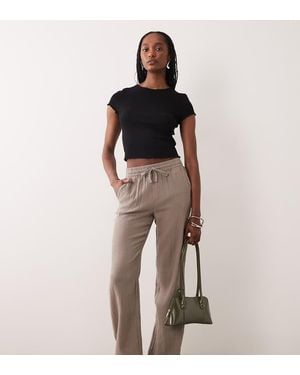 JDY Tall Wide Leg Cheesecloth Trousers - Brown