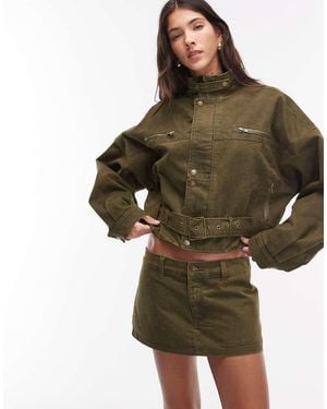 Lioness Rhode Cotton Blend Cargo Mini Skirt Co-ord - Green