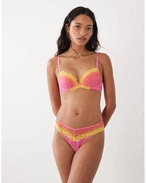 Ann Summers Tanga Rosa Con Diseño Degradado De Encaje Sexy Lace De - Naranja