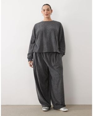 ASOS Asos design curve jogging ballon en molleton léger à assortir anthracite - Gris