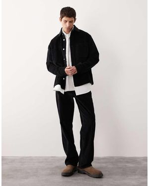 ASOS COLLECTIVE Straight Fit Cord Co-ord Trouser - Black