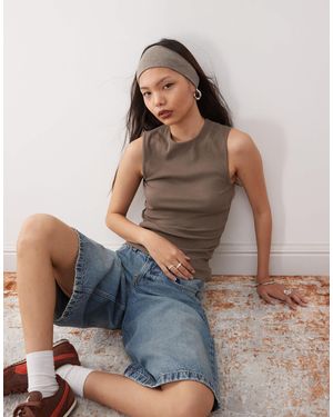 Weekday Ribbed Tank Top - Blue