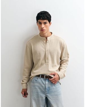 ASOS Oversized Textured Shirt - Natural