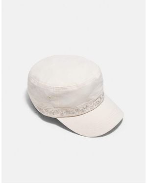 Stradivarius Embroidered Sailor Cap - White