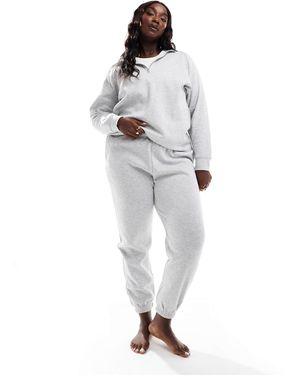 Pieces Plus Pieces curve - sweat d'ensemble à col zippé - clair chiné - Gris