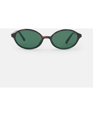 Pull&Bear – ovale sonnenbrille aus kunstharz - Grün
