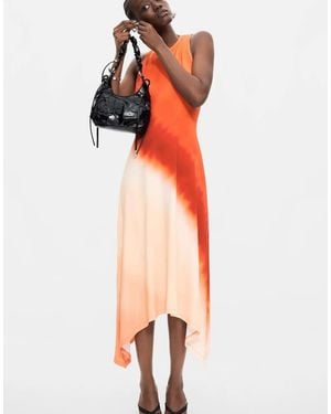 Desigual Vestido Sin Mangas De Punto-Naranja