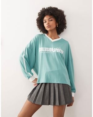 Collusion Oversized Sports Top - Green