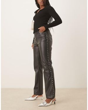 Never Fully Dressed Pu Studded Trousers - Black