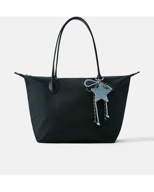 Pull&Bear Verzierte nylon-shopper - Schwarz
