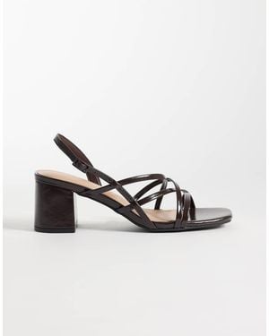 New Look Multistrap Block Heeled Sandals - Metallic