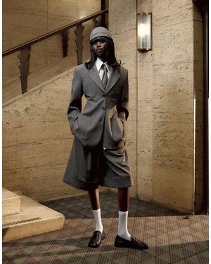 TOPSHOP Tolu coker x – taillierter blazer im 80er-stil - Grün