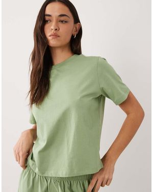 ASOS Camiseta De Pijama Extragrande Con Aberturas Laterales De Algodón Mix & Match - Verde