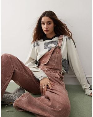 Deus Ex Machina Exclusivité - x asos - salopette en jean - rose délavé effet sali - Marron