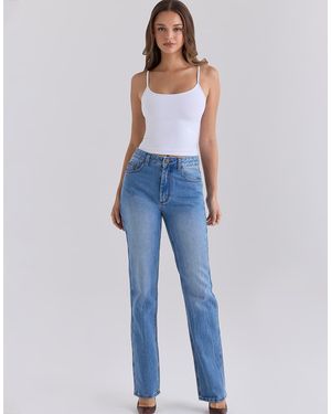 House Of Cb The Classic Light Wash Mid-Rise Slim Bootcut Jeans - Blue