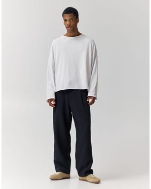 Pull&Bear Tailored Fit Darted Trousers - White
