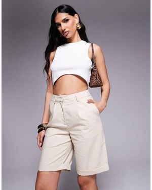 Kaiia Exclusive Cotton Rich Tailored Longline Shorts - Green