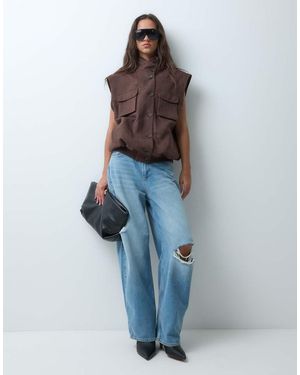 ASOS Chaleco Holgado De Suedette En - Azul