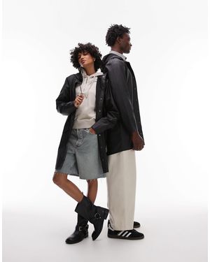 Rains 12020 Unisex Waterproof Long Jacket - White