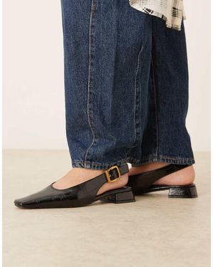 ASOS Loretta Chisel Toe Slingback Ballets - Natural