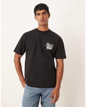ASOS Heavyweight Relaxed T-shirt With Dragon Print - Black