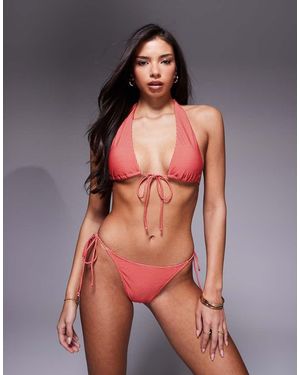 Candypants Geometric Tieside Bikini Bottom - Red