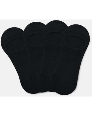 Pull&Bear Pack Of 4 Invisible Ankle Socks - Black