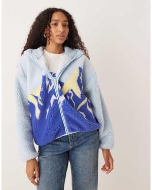 Roxy Chloe Kim Polar Fleece Full Zip Hoodie - Blue