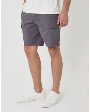 Threadbare Regular Fit Textured Cargo Shorts - Grey