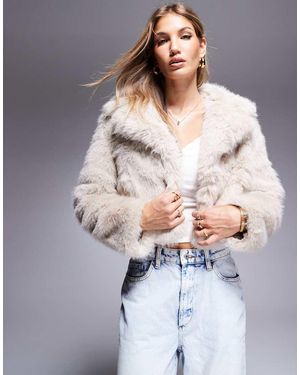 River Island Short Faux Fur Jacket - Grey