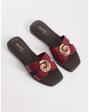 ALDO Khali Flat Sandal With Embellishment - Red