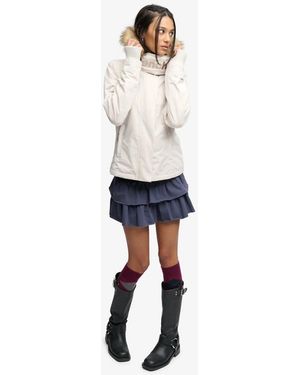 Bench x Superdry & Co Faux Fur Hooded Windcheater Jacket - White