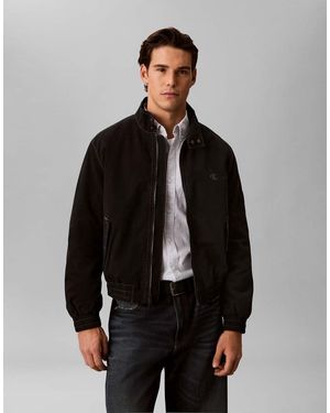 Calvin Klein Padded Harrington Jacket With Contrast Stitch Detail - Black