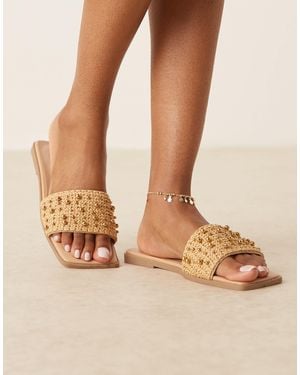 ASOS – flavia – flache espadrille-sandalen - Natur