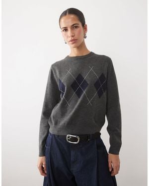 Mango Knit Sweater - Gray
