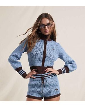 adidas Originals x ASOS Cable Knit Track Jacket - Blue