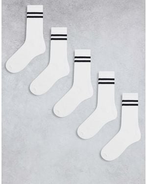 Jack & Jones 5 Pack Tennis Socks - Gray