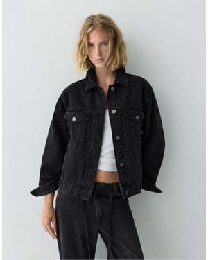 Pull&Bear Denim Trucker Jacket - Grey