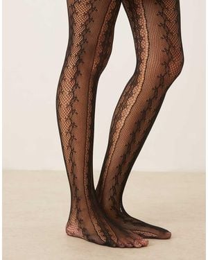 JJXX Pelerine Lace Tights - Natural