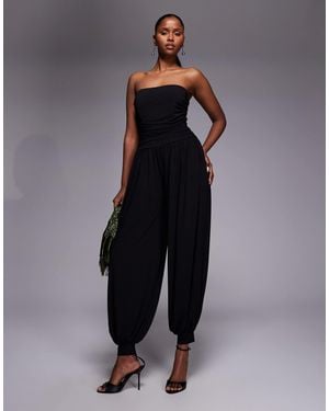 TFNC London Slinky Bandeau Harem Pant Jumpsuit - Blue